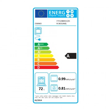 Eskimo ES VC4031 INX Κουζίνα 72lt με Κεραμικές Εστίες Π60εκ. Inox